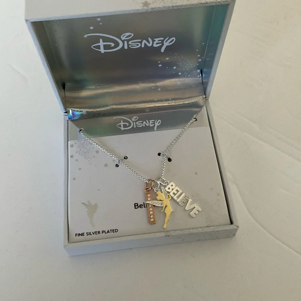 Disney Classics Jewelry | Tinker Bell “Believe” | Tri-Tone Pendant Necklace - Picture 11 of 13